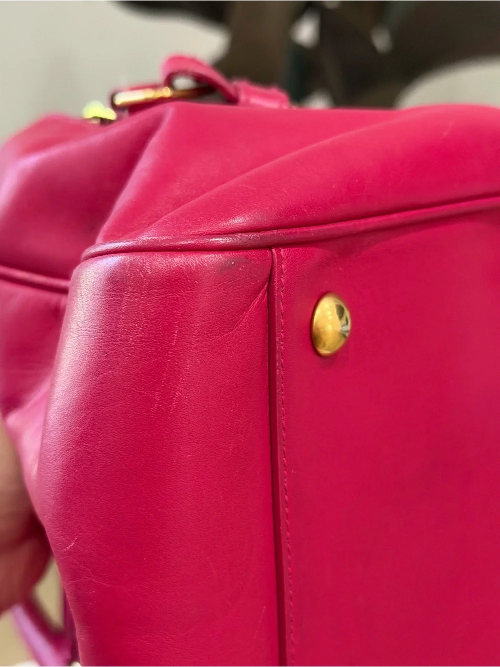 Saint Laurent Fuchsia Leather Satchel